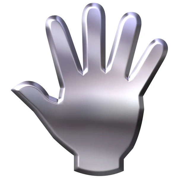 3D-s ezüst kéz — Stock Fotó