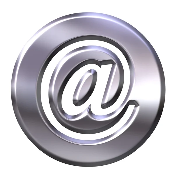 3D Silver Framed Email Symbol — Stock Photo, Image