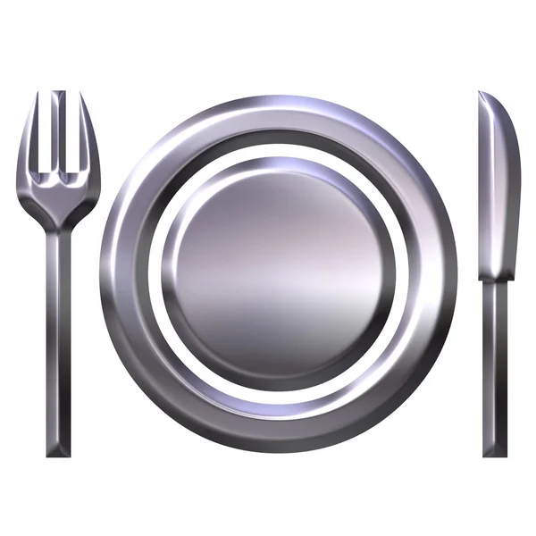 3D Silver Food Concept — Fotografie, imagine de stoc