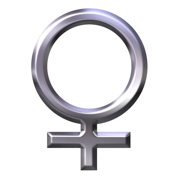 Símbolo femenino de plata 3D — Foto de Stock