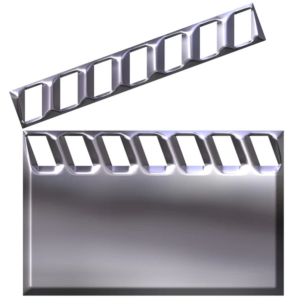 3D Silver Clap Board — Stock Photo, Image