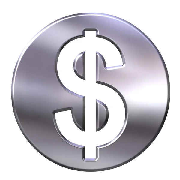 3D Waluta Dolar srebrny — Zdjęcie stockowe