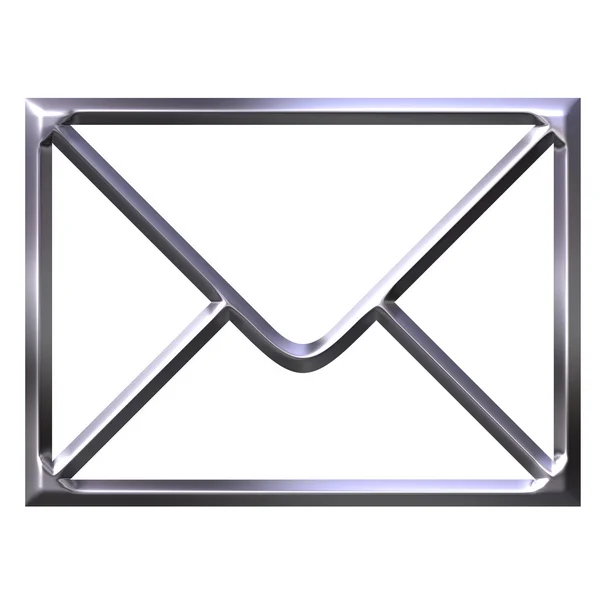 3D Silver Envelope — Stock Photo, Image