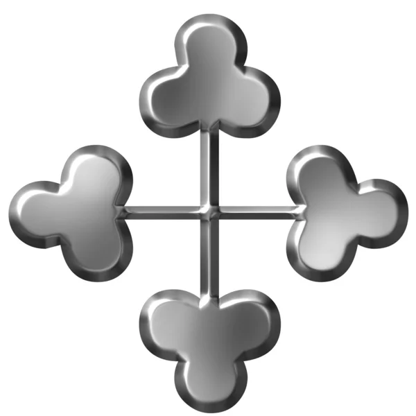Ornamento croce d'argento 3D — Foto Stock