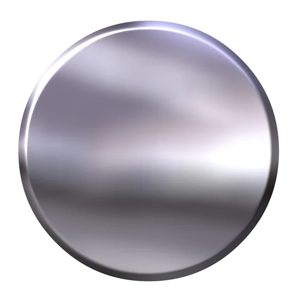 Botão de prata 3D — Fotografia de Stock