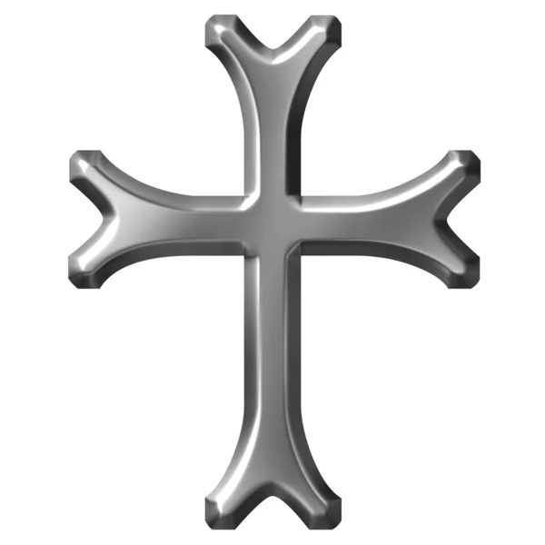 3D stříbrný kříž — Stock fotografie