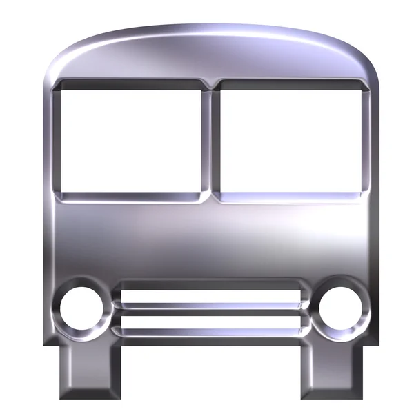 3D срібло автобус — стокове фото