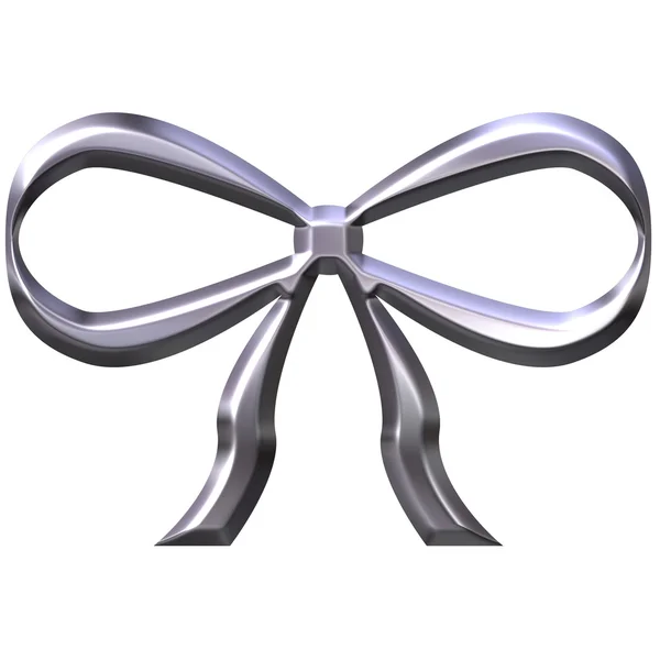 3D silver Bow — Stockfoto