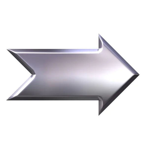 3D Silver Arrow — Stock Photo, Image
