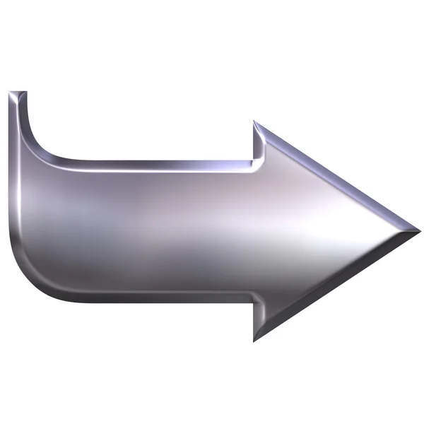 3D Silver Arrow — Stock Photo, Image