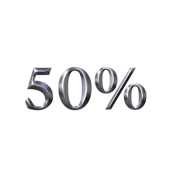 3D Silver 50 Percent — Stock Photo, Image