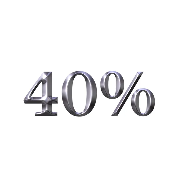 3D Silver 40 Percent — Stock Photo, Image