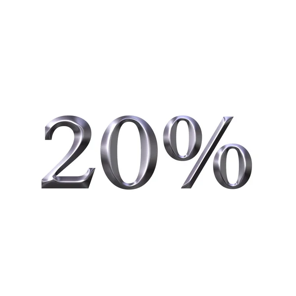 3D Silver 20 Percent — Stock Photo, Image