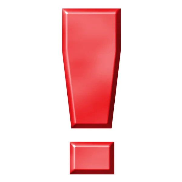 3D kırmızı ünlem işareti — Stok fotoğraf