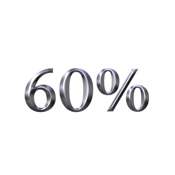 3D Silver 60 Percent — Stock Photo, Image
