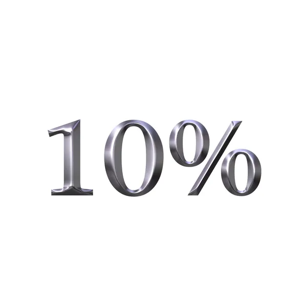3D Silver 10 Percent — Stock Photo, Image
