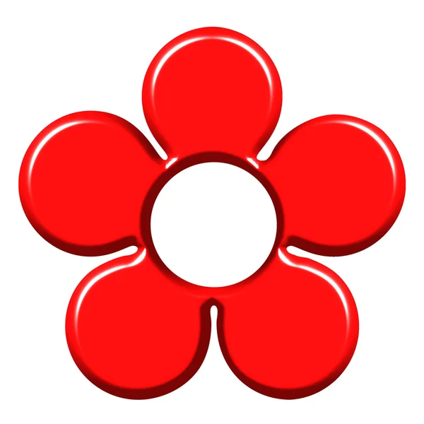 3D-rode bloem — Stockfoto