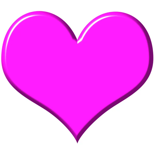 3D różowy serce — Zdjęcie stockowe