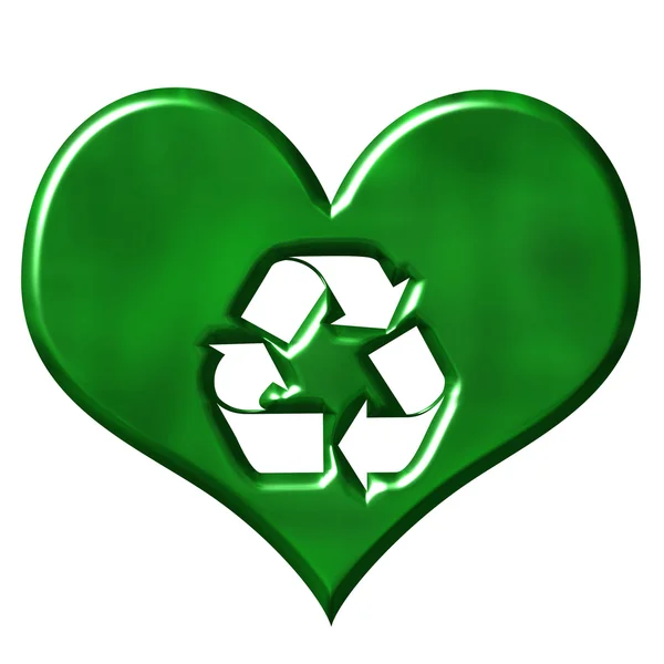 リサイクルのための 3 d の愛 — ストック写真