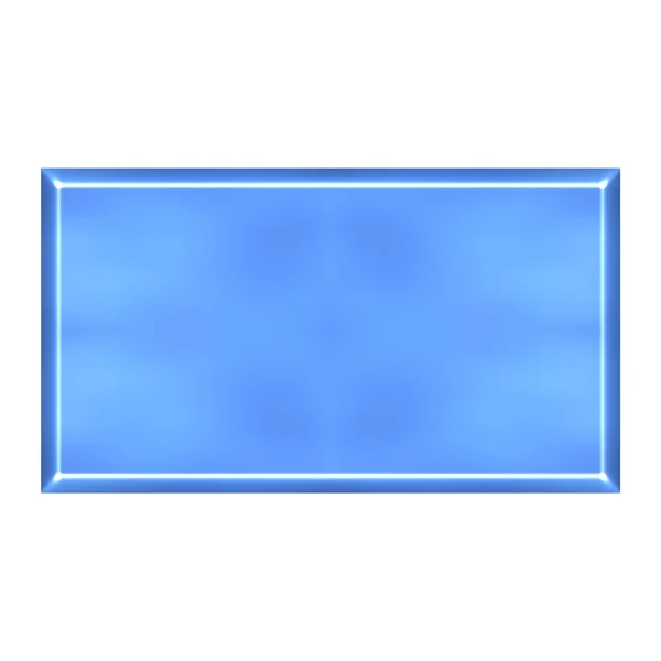 Botão quadrado Azure 3D — Fotografia de Stock