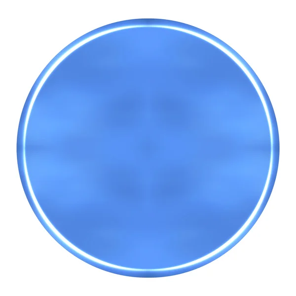 3D azuurblauwe ronde knop — Stockfoto