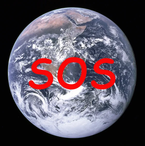 Планета Земля Sos — стокове фото