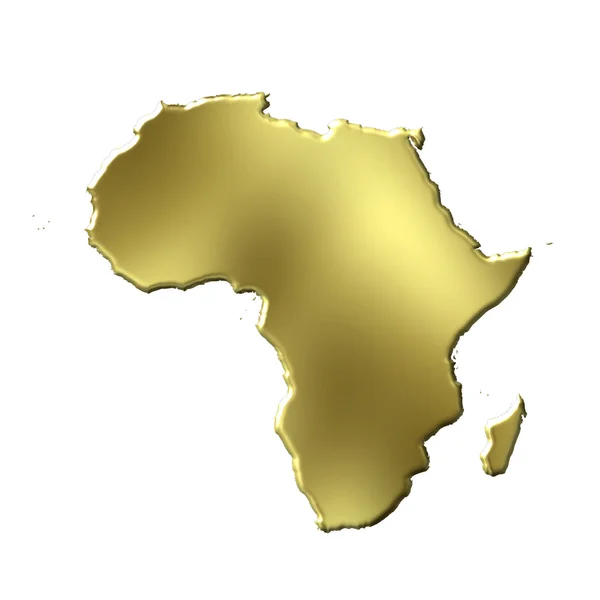 3d zlatá mapa Afriky — Stock fotografie