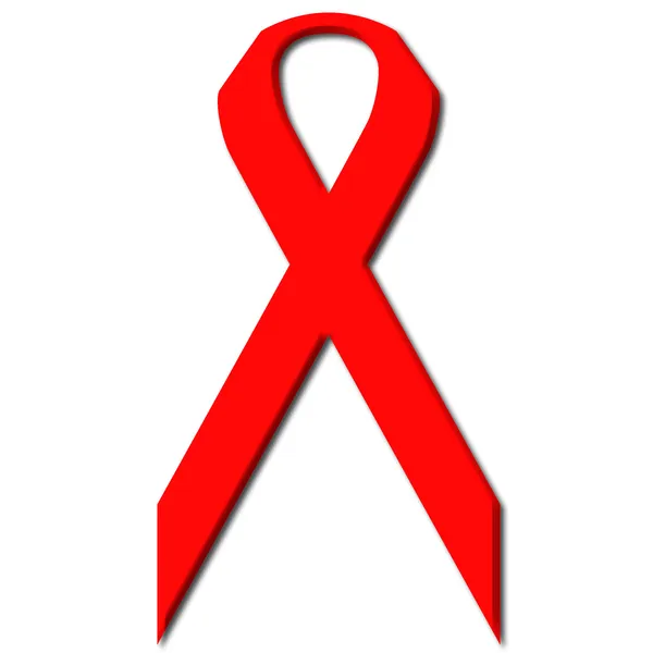 Conscientização Red Ribbon — Fotografia de Stock