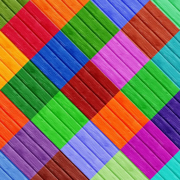 Colorful Diamond Shapes on Wood — Stock Photo, Image