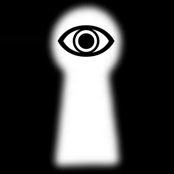 Occhio guardando attraverso buco della serratura — Foto Stock