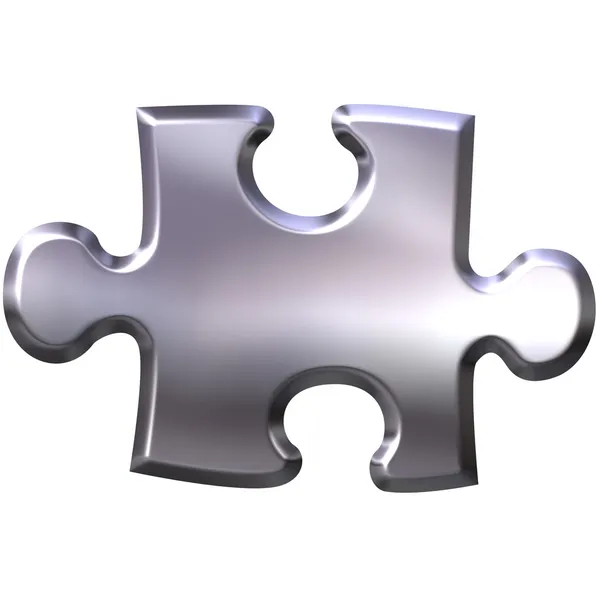 Pezzo puzzle in argento 3D Foto Stock
