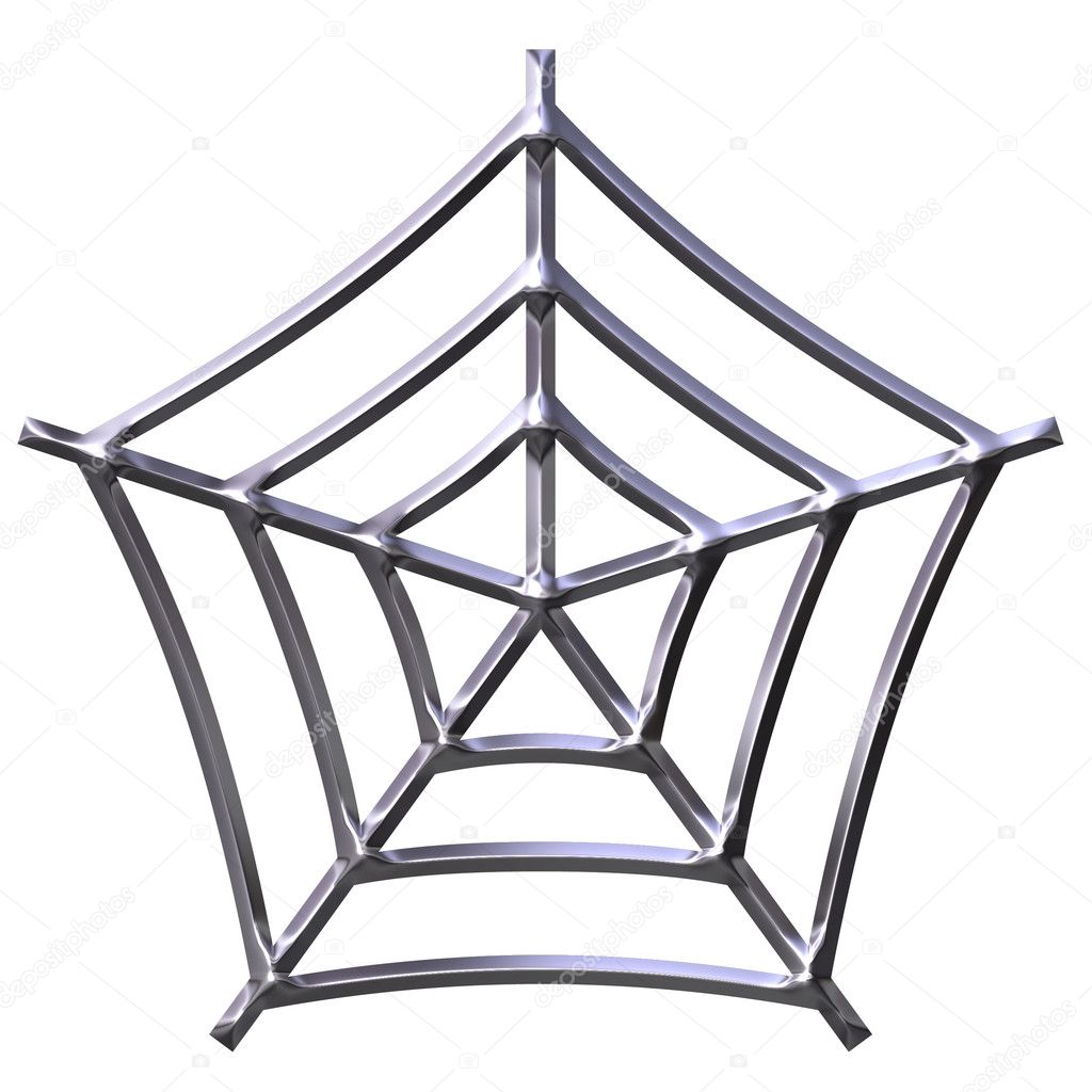 3D Silver Spider Web