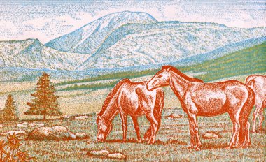 Mongolian Horses clipart