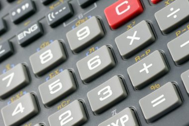 Close up of a calculator keypad clipart