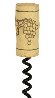 Wine cork on screw clipart