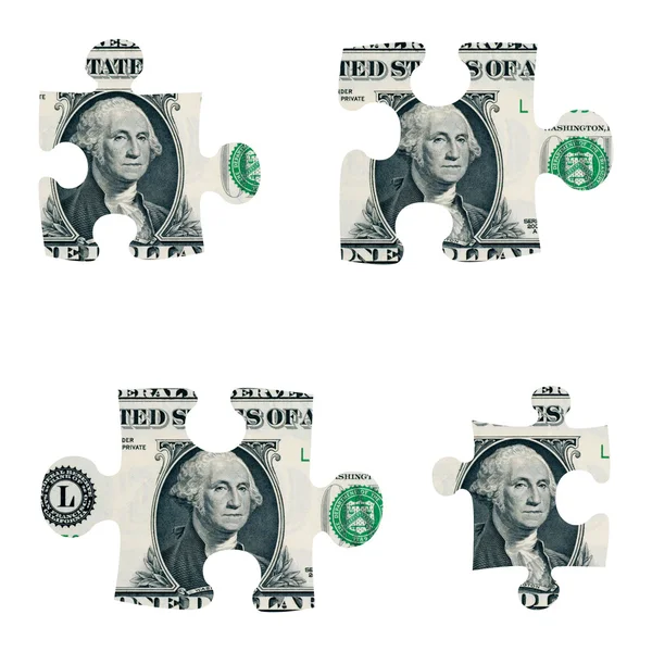 Dollarn pusselbitar — Stockfoto