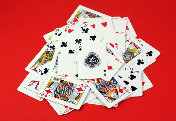 Jogando pilha de cartas — Fotografia de Stock