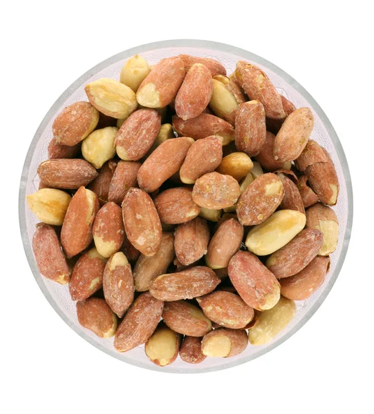 Жареный арахис в миске — стоковое фото