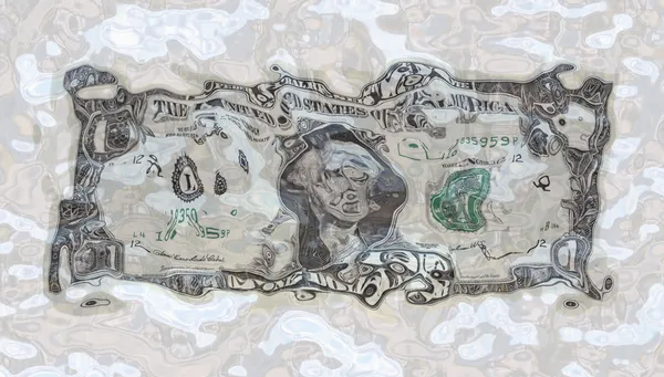 Dólar afundado — Fotografia de Stock