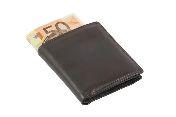 Euron pengar i plånboken — Stockfoto