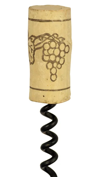 Cortiça de vinho no parafuso — Fotografia de Stock