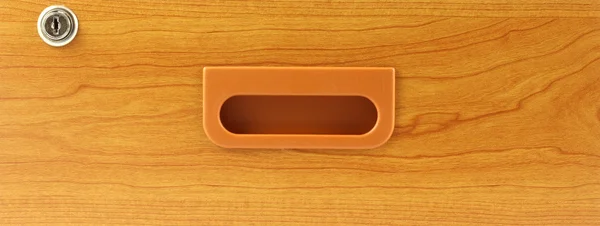 Dřevěná zásuvka se zámkem — ストック写真