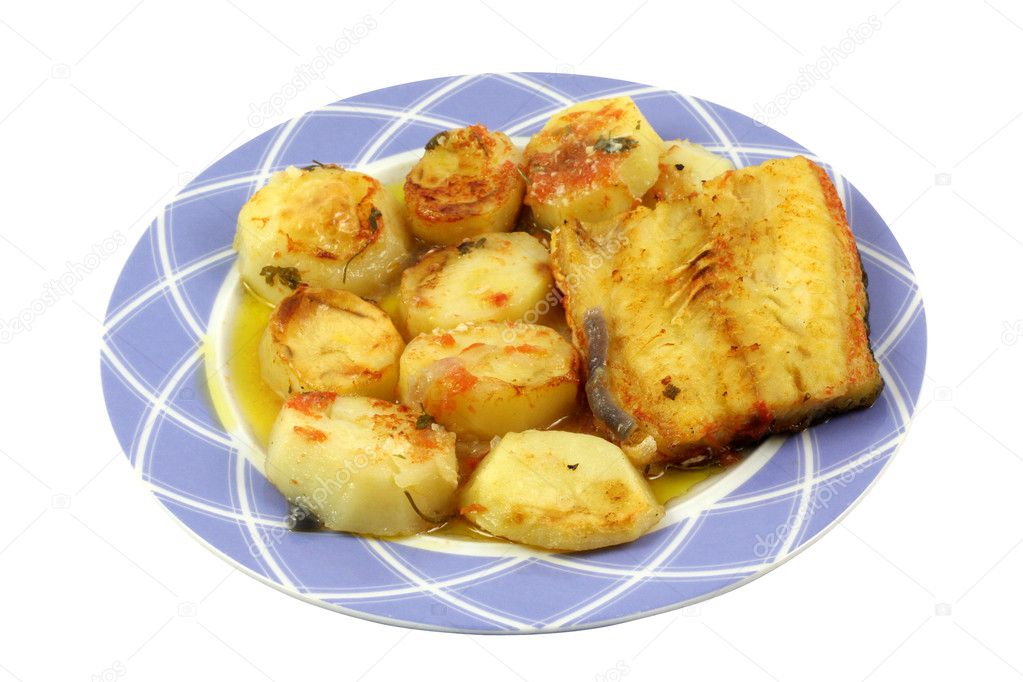 Salt cod fish and chips — Stock Photo © 1426664