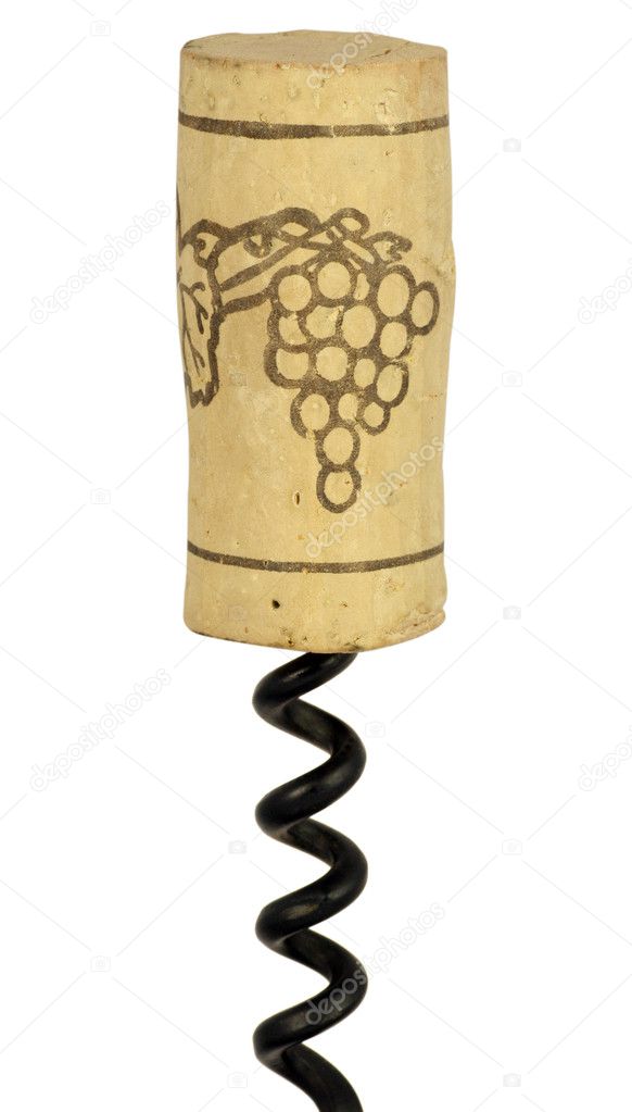 Wine cork on screw
