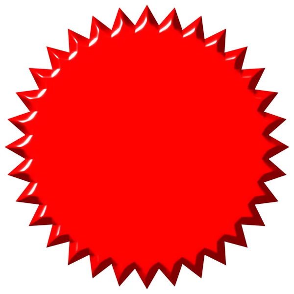3 d 赤いシール — ストック写真