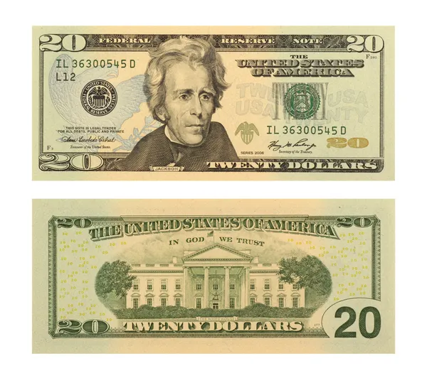 20 dolarlık banknot — Stok fotoğraf