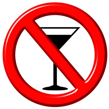 No Alcohol 3D Sign clipart