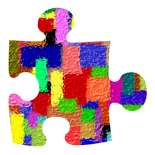 Kolorowe puzzle kawałek — Zdjęcie stockowe