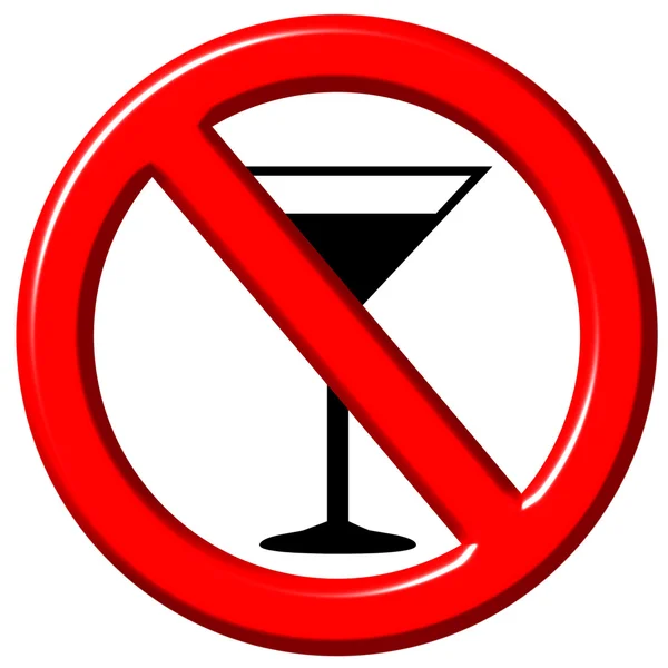 No Alcohol 3D Sign — Stockfoto