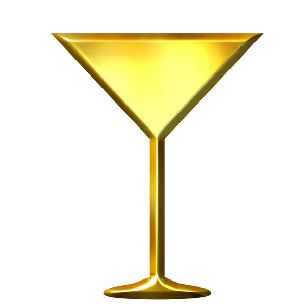 Золотой коктейль 3D — стоковое фото